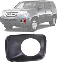 Front Fog Light Molding Primed Left Driver Side Direct Replacement Compatible With 2009-2011 Honda Pilot HO1038101 71107SZAA00ZZ
