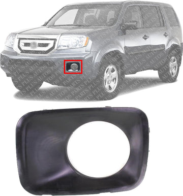Front Fog Light Molding Primed Left Driver Side Direct Replacement Compatible With 2009-2011 Honda Pilot HO1038101 71107SZAA00ZZ