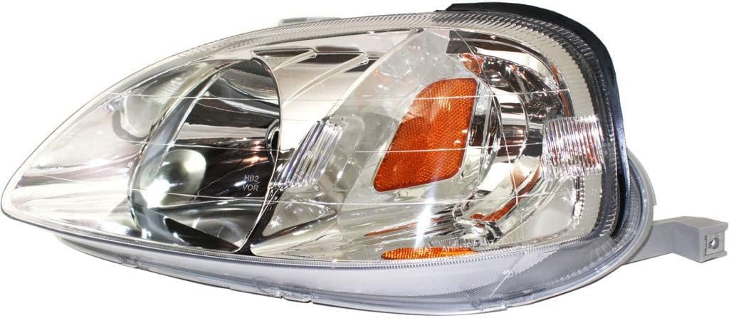 Set Of 2 Front Headlights Lens And Housing Right Passenger & Left Driver Side Direct Replacement Compatible With 1999-2000 Honda Civic HO2502113 HO2503113 33151S01A02 33101S01A02