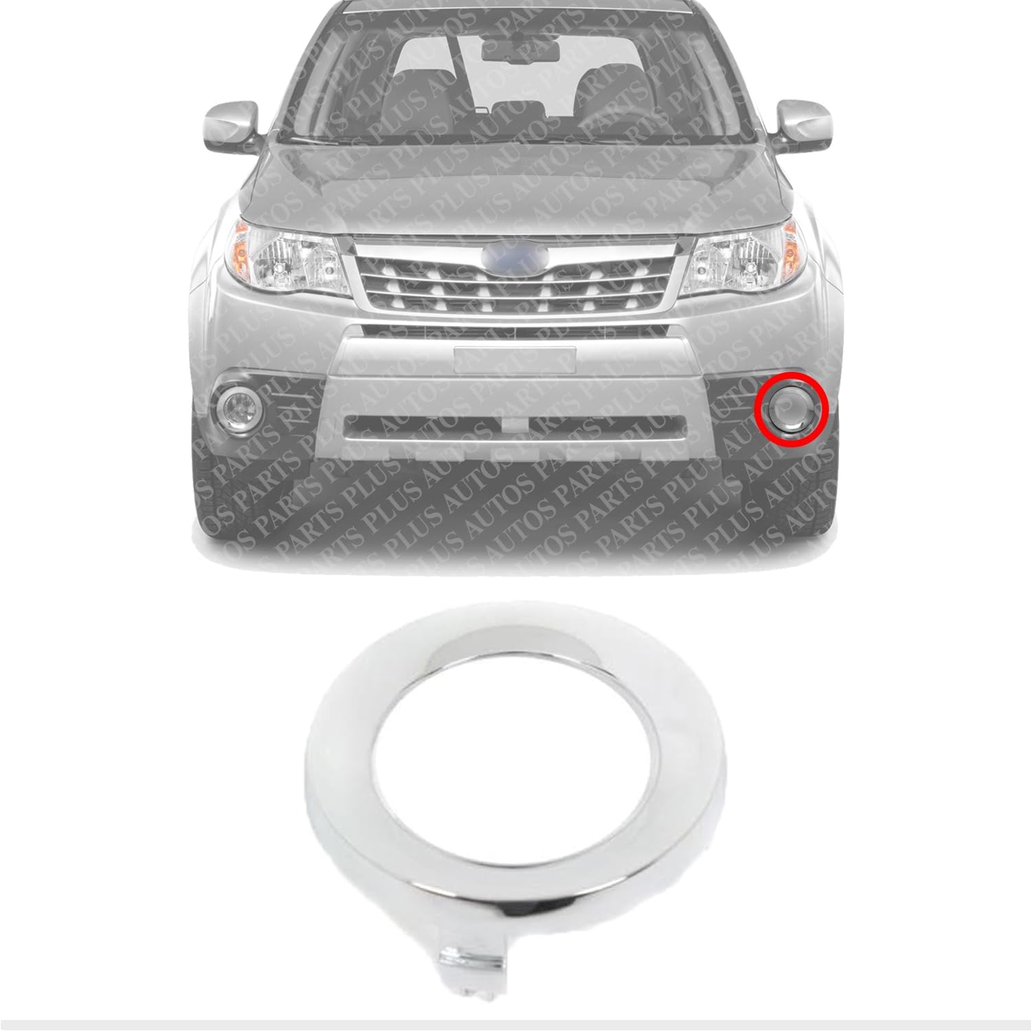 Front Fog Light Molding Chrome Left Driver Side Direct Replacement Compatible With 2009-2013 Subaru Forester SU1038100 57731SC000