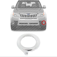Front Fog Light Molding Chrome Left Driver Side Direct Replacement Compatible With 2009-2013 Subaru Forester SU1038100 57731SC000