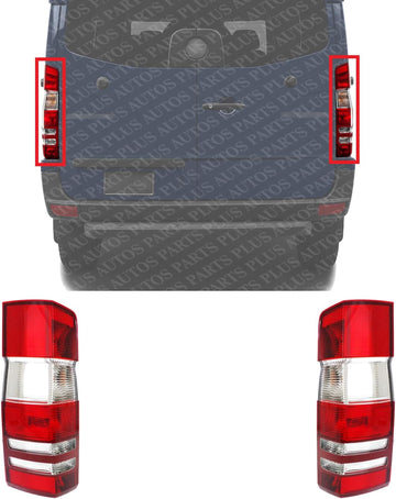 Set Of 2 Tail Light Assembly Right Passenger & Left Driver Side Direct Replacement Compatible With 2010-2018 Mercedes Benz Sprinter 2500 3500 MB2801136 MB2800136 9068202664 9068202764