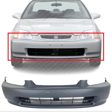 Front Bumper Cover Primed Direct Replacement Compatible With 1996-1998 Honda Civic HO1000172 04711S01A00ZZ