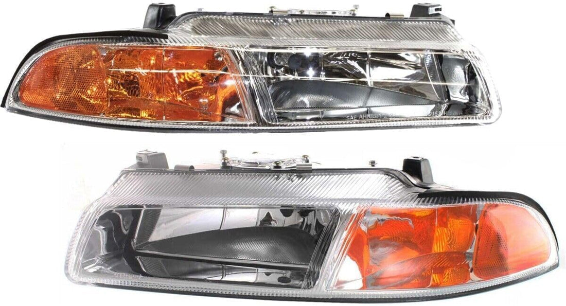 Set of 2 Front Headlight Assembly Right Passenger & Left Driver Side Direct Replacement Compatible With 1995-2000 Dodge Stratus/Chrysler Cirrus CH2502112 CH2503112 4630873AB