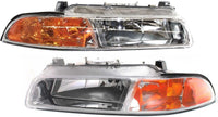 Set of 2 Front Headlight Assembly Right Passenger & Left Driver Side Direct Replacement Compatible With 1995-2000 Dodge Stratus/Chrysler Cirrus CH2502112 CH2503112 4630873AB