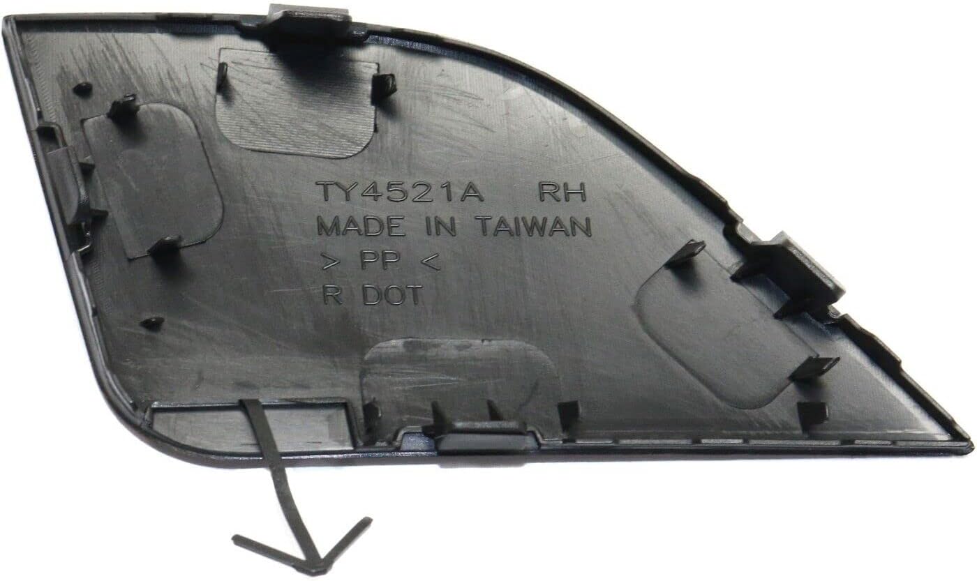 Front Bumper Tow Hook Cover Access Hole Textured Right Passenger Side Direct Replacment Compatible With 2016-2018 Toyota RAV4 TO1029107 532850R080