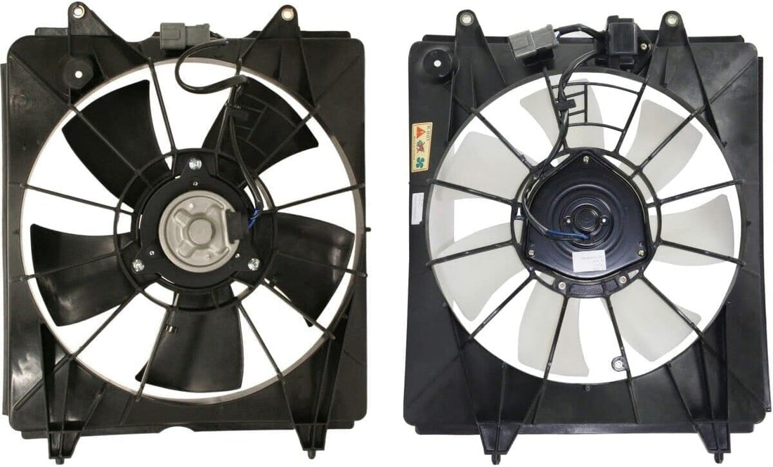 Set of 2 Front Radiator Cooling & A/C Condenser Fan Direct Replacement Compatible with 2007-2009 Honda CR-V HO3110116 HO3120102 19015RZAA01-PFM 19015RZAA01 19020PNLG01 38615RZAA01