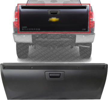 Tailgate Assembly Primed Steel Direct Replacement Compatible with 2007-2013 Chevrolet Silverado/GMC Sierra 1500/2007-2014 2500HD 3500HD GM1901104 20885080-PFM