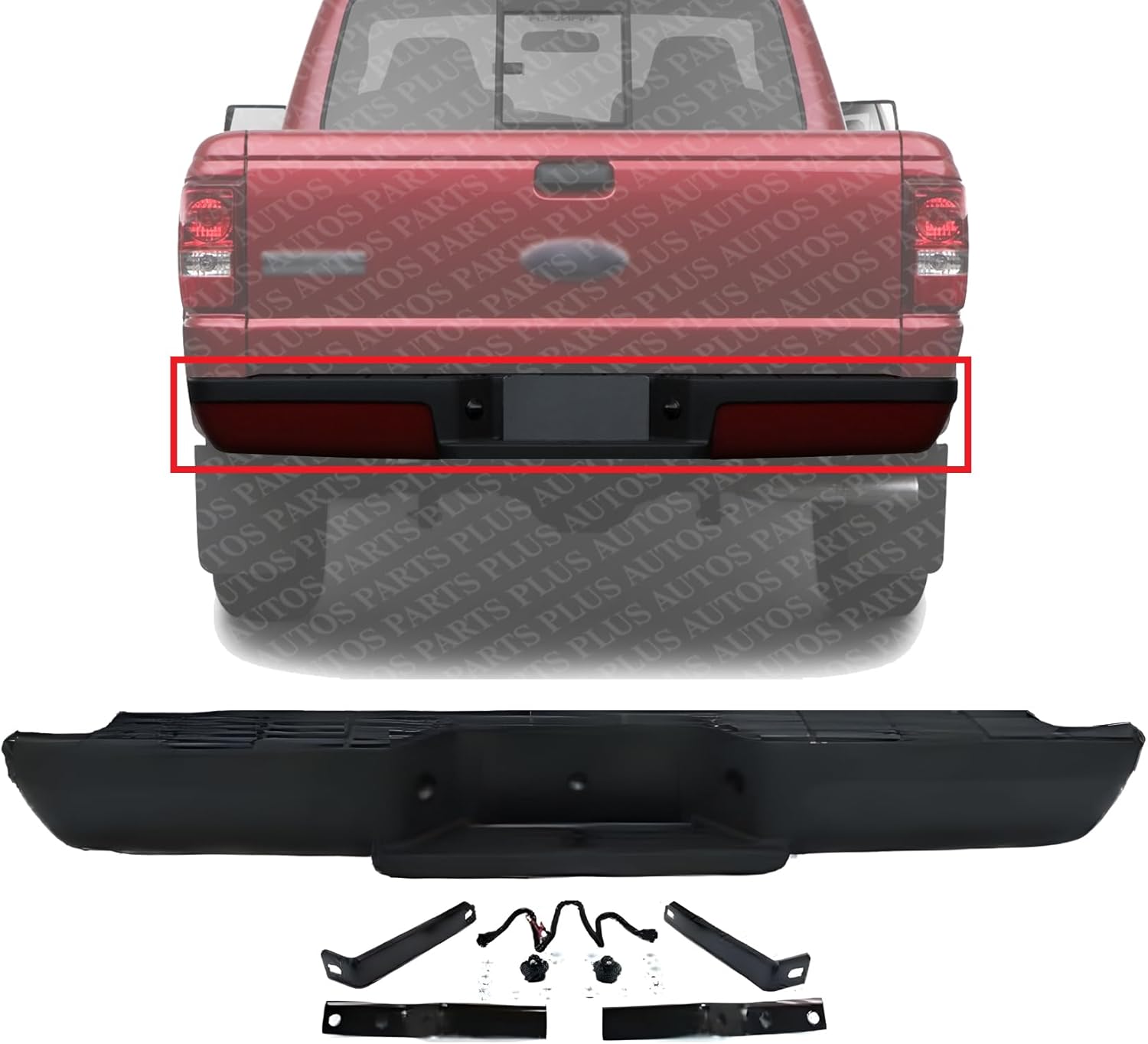 Step Bumper Assembly Primed Steel Direct Replacement Compatible With 1993-2011 Ford Ranger FO1102257 F1TZ17906G