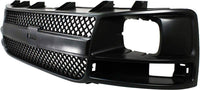 Front Bumper Face Bar Chrome + Grille + Upper Cover + Lower Valance Textured Direct Replacement Compatible With 2003-2014 Chevrolet Express/GMC Savana 1500/2003-2017 2500 3500