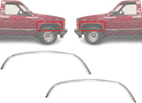Set Of 2 Front Fender Molding Trim Chrome Right Passenger & Left Driver Side Direct Replacement Compatible With 1988-2000 Chevrolet/GMC C/K Series Full Size GM1291108 GM1290108
