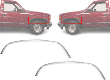 Set Of 2 Front Fender Molding Trim Chrome Right Passenger & Left Driver Side Direct Replacement Compatible With 1988-2000 Chevrolet/GMC C/K Series Full Size GM1291108 GM1290108