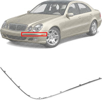 Front Bumper Molding Chrome Left Driver Side Direct Replacement Compatible With 2000-2002 Mercedes-Benz E-Class MB1044101 2108850974