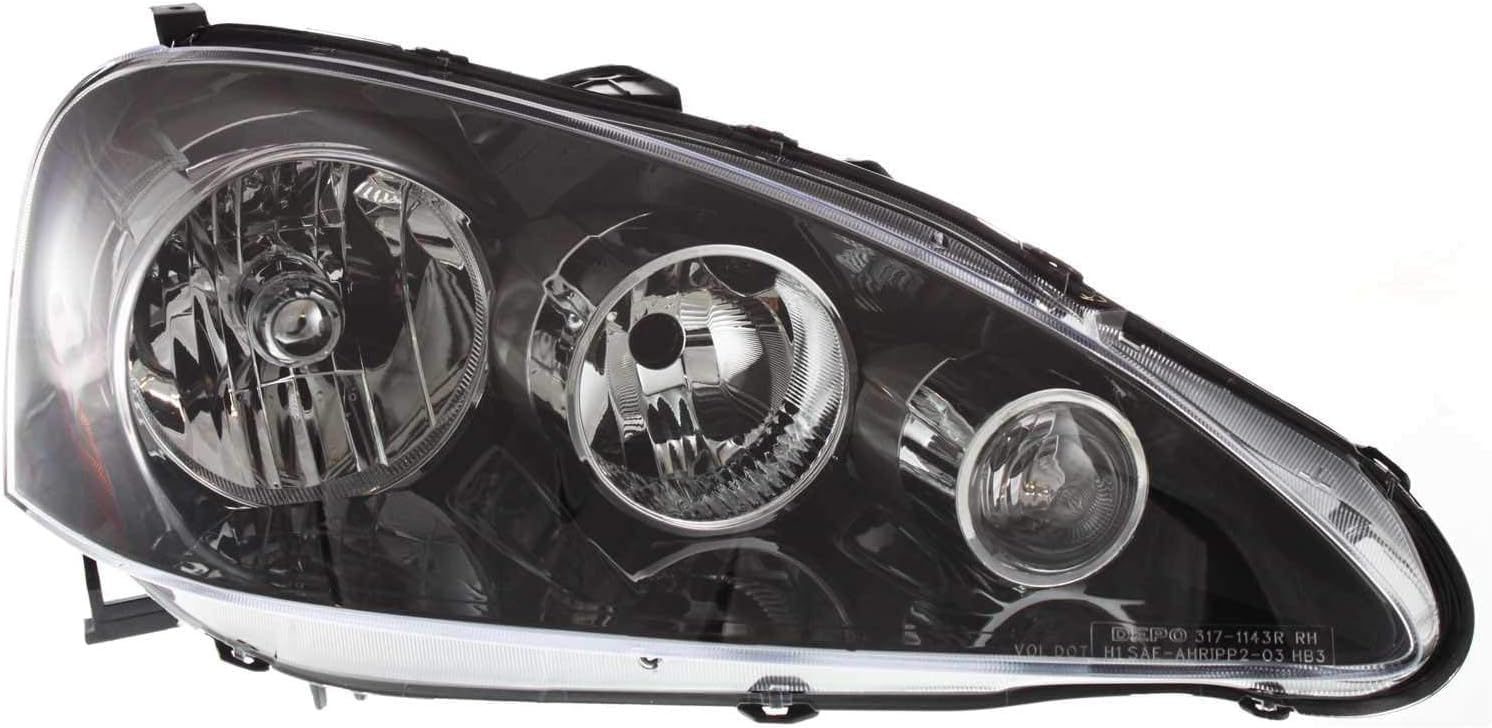 Set Of 2 Front Headlight Lens And Housing Right Passenger & Left Driver Side Direct Replacement Compatible With 2005-2006 Acura RSX AC2518108 AC2519108 33151S6MA51 33101S6MA51