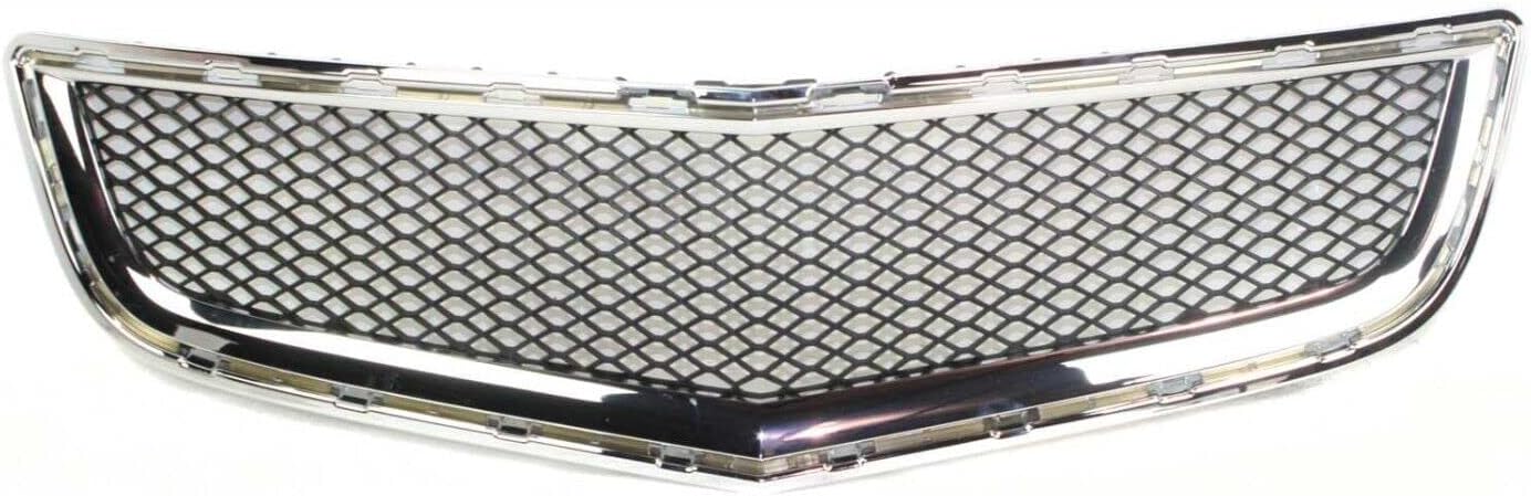 Front Bumper Grille Chrome Shell With Painted Black Insert Direct Replacement Compatible With 2009-2012 Chevrolet Traverse GM1036120 20756061