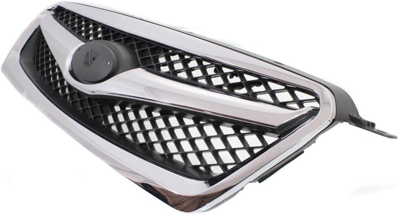 Front Grille Chrome Shell With Black Insert Plastic Direct Replacement Compatible With 2010-2012 Subaru Legacy SU1200142 91121AJ03B