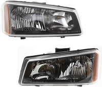Set Of 2 Front Head Light Assembly Left Driver & Right Passenger Side Direct Replacement Compatible With 2003-2006 Chevrolet Silverado GM2503224 GM2502224 10396913-PFM