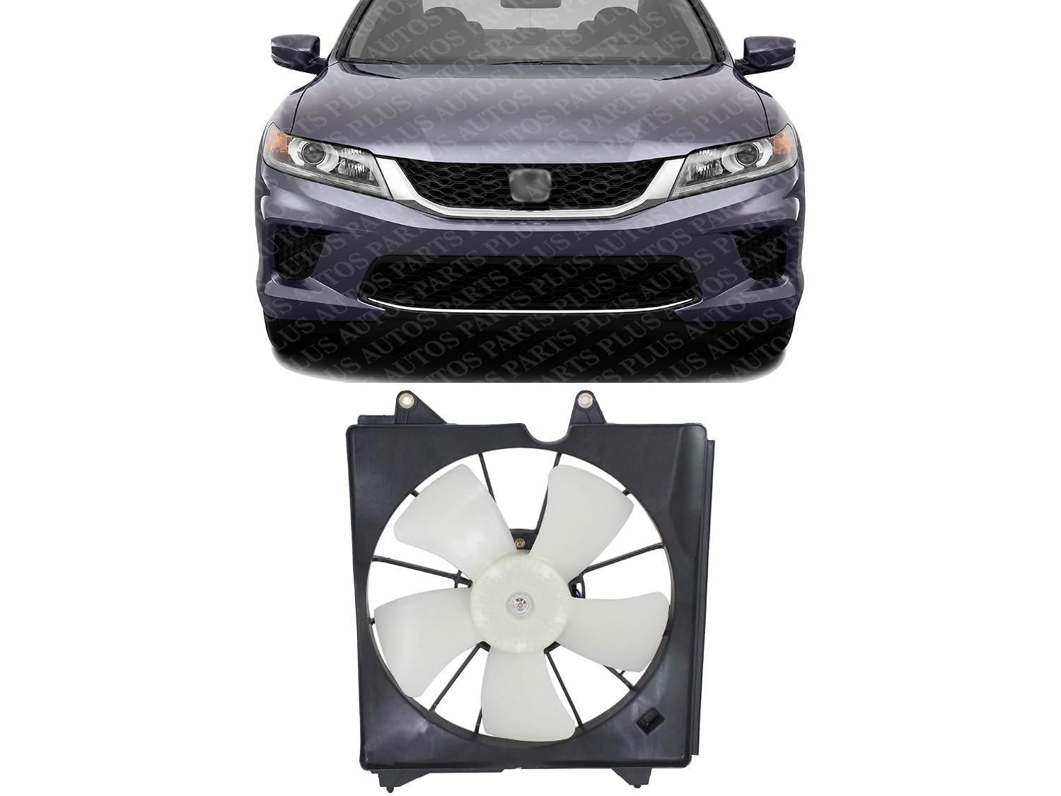 Front Radiator Cooling Fan Assembly Plastic Direct Replacement Compatible with 2008-2009 Honda Accord HO3115148 19030R77T01-PFM 19030R70A01-PF
