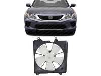 Front Radiator Cooling Fan Assembly Plastic Direct Replacement Compatible with 2008-2009 Honda Accord HO3115148 19030R77T01-PFM 19030R70A01-PF
