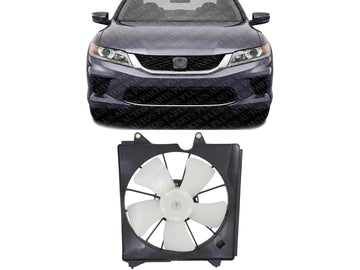 Front Radiator Cooling Fan Assembly Plastic Direct Replacement Compatible with 2008-2009 Honda Accord HO3115148 19030R77T01-PFM 19030R70A01-PF