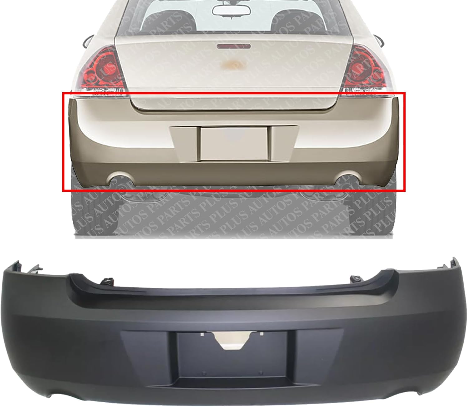 Rear Bumper Cover Primed Direct Replacement Compatible With 2006-2013 Chevrolet Impala / 2014-2016 Limited GM1100736 19120961