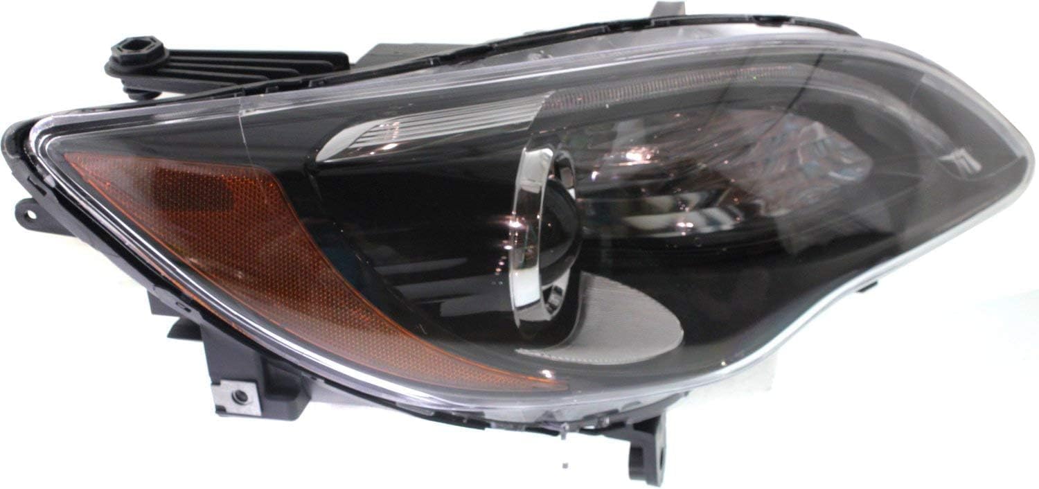 Set Of 2 Front Headlight Assembly Black Interior With Chrome Insert Right Passenger & Left Driver Side Direct Replacement Compatible With 2011-2014 Chrysler 200 68088066AG-PFM