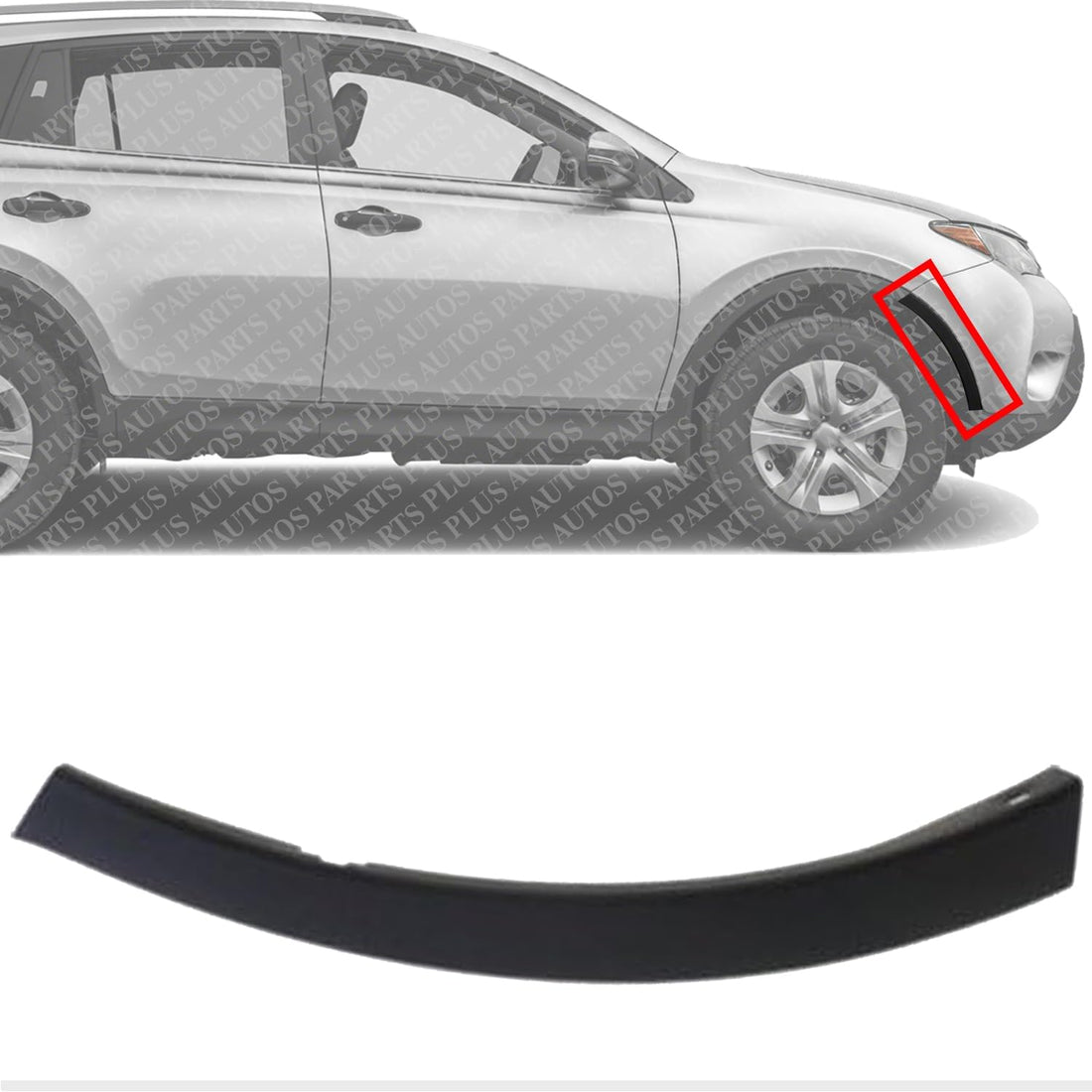 Front Bumper End Extension Textured Right Passenger Side Direct Replacement Compatible With 2013-2015 Toyota RAV4 TO1005179 521120R030