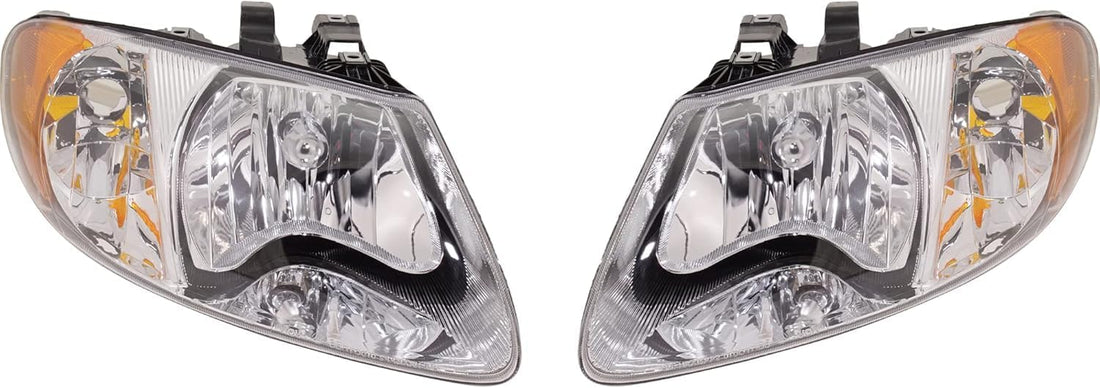Set Of 2 Head Light Assembly Right & Left Side Direct Replacement Compatible With 2001-2007 Dodge Caravan/Grand Caravan/Town & Country / 2001-2003 / Voyager 4857700AC-PFM