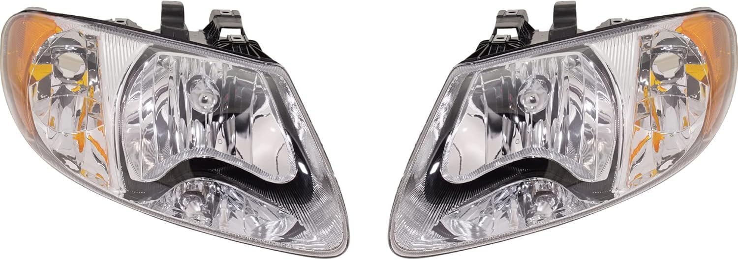 Set Of 2 Head Light Assembly Right & Left Side Direct Replacement Compatible With 2001-2007 Dodge Caravan/Grand Caravan/Town & Country / 2001-2003 / Voyager 4857700AC-PFM