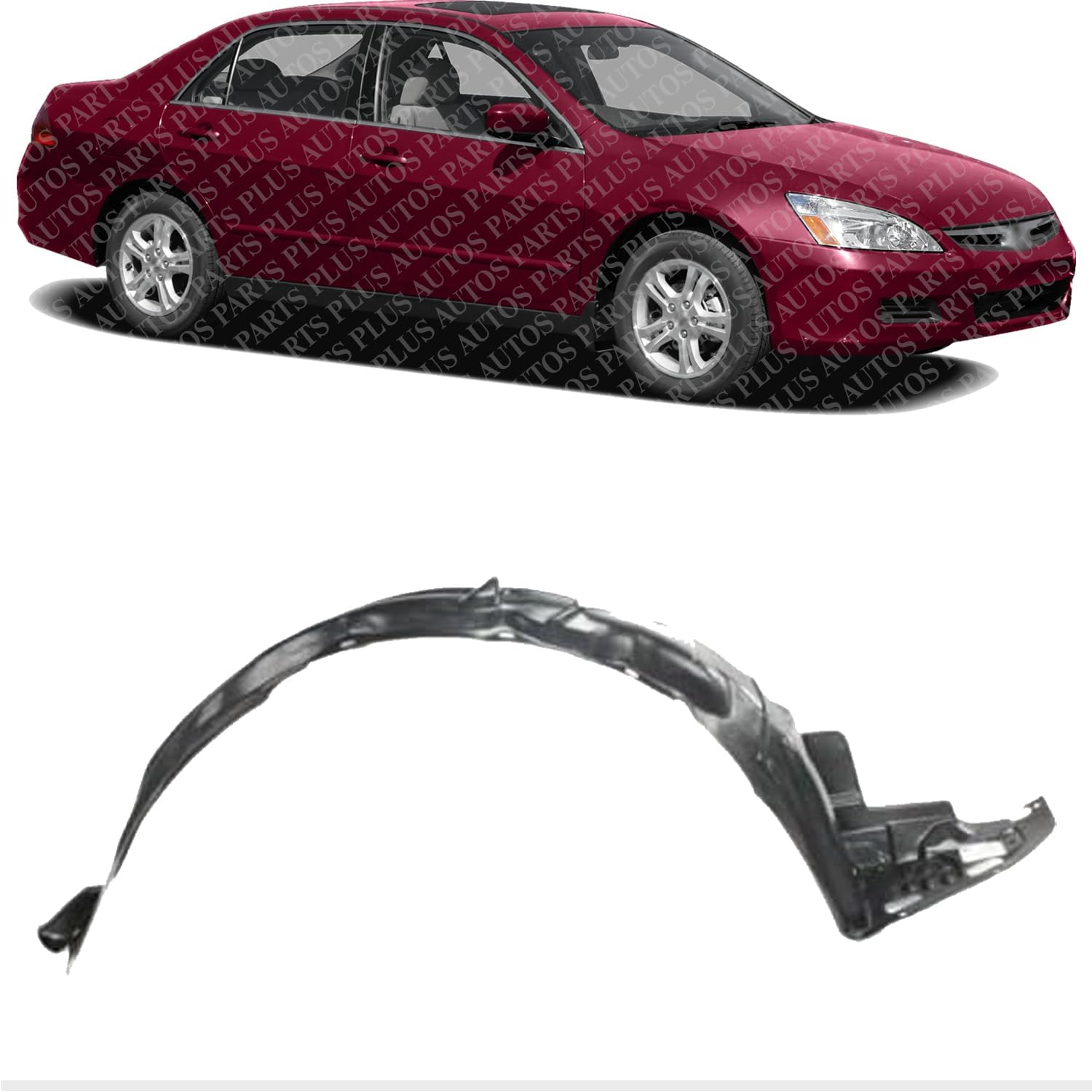 Front Fender Liner Right Passenger Side Direct Replacement Compatible With 2003-2007 Honda Accord HO1249114 74101SDAA00