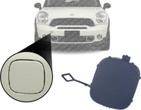 Front Bumper Tow Hook Cover Primed Direct Replacement Compatible With 2011-2016 Mini Cooper Countryman/Paceman MC1029101 51119806062