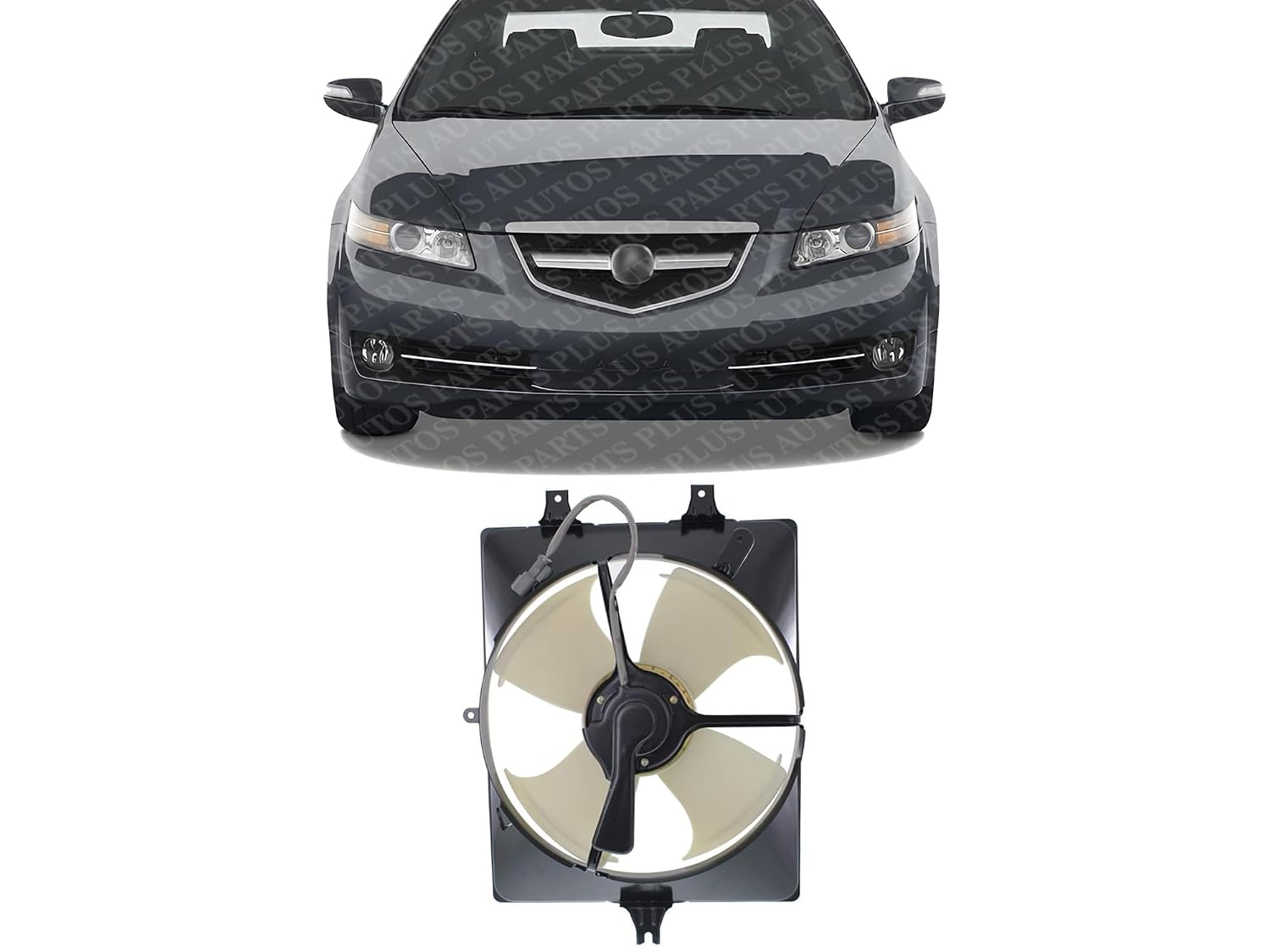 Front A/C Fan Shroud Assembly Right Passenger Side Direct Replacement Compatible with 2004-2008 Acura TL AC3113107 38615RDAA00