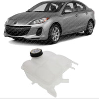 Front Coolant Reservoir Tank With Cap Direct Replacement Compatible With 2004-2013 Mazda 3 MA3014111 LF8B15350B-PFM