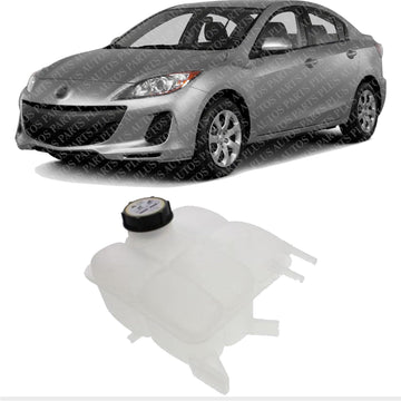 Front Coolant Reservoir Tank With Cap Direct Replacement Compatible With 2004-2013 Mazda 3 MA3014111 LF8B15350B-PFM