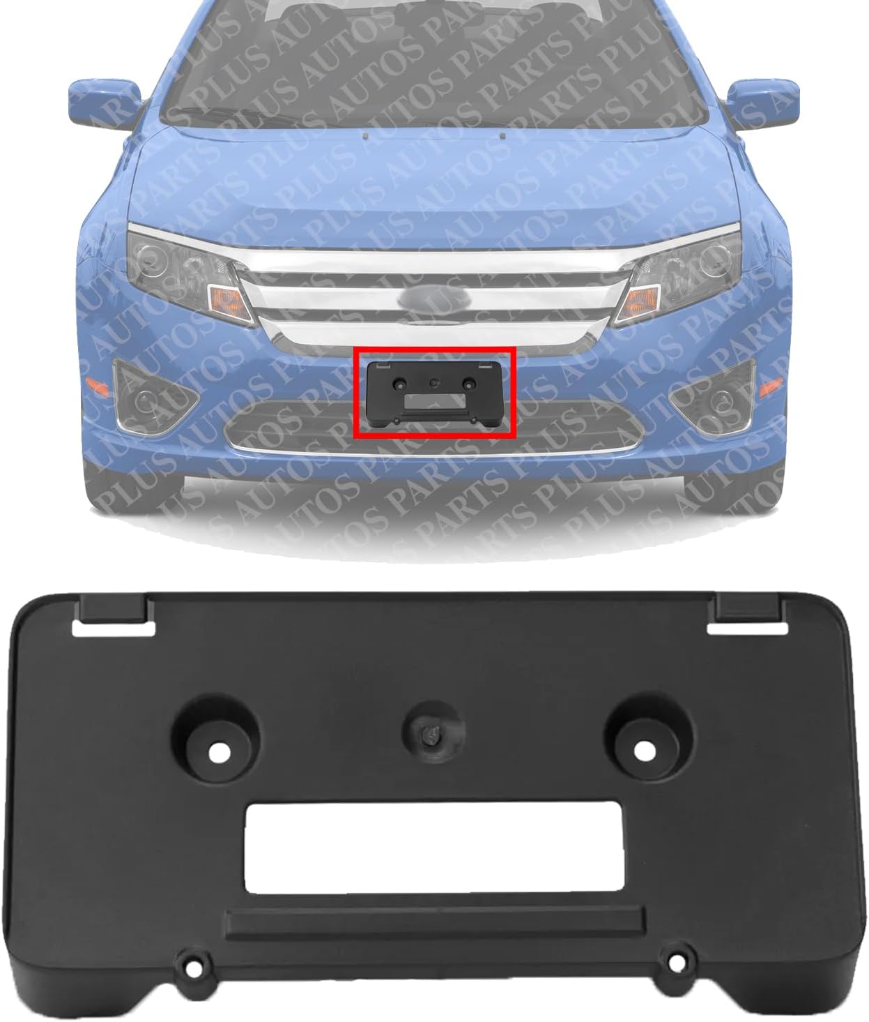 Front License Plate Bracket Direct Replacement Compatible with 2010-2012 Ford Fusion FO1068129 AE5Z17A385AA