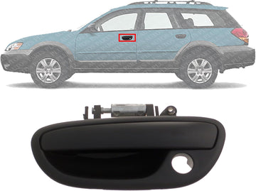 Front Exterior Door Handle Textured with Keyhole Left Driver Side Direct Replacement Compatible with 2005-2009 Subaru Legacy/Outback 61021AG03ANN