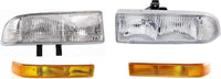 Front Head Light + Signal Lamp Lens And Housing Right Passenger & Left Driver Side Direct Replacement Compatible With 1998-2005 Chevrolet Blazer / 1998-2004 S10 Pickup