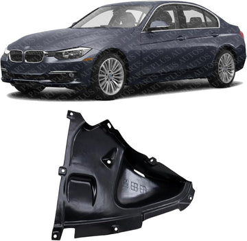 Front Lower Section Fender Liner Plastic Left Driver Side Direct Replacement Compatible With 2012-2019 BMW 3-Series BM1250127 51717260739