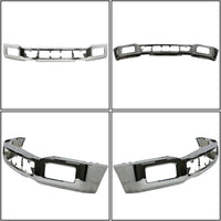 Front Bumper Face Bar Chrome Steel With Fog Light Holes Dricet Replacment Compatible With 2018-2020 Ford F-150 Pickup FO1002430 JL3Z17757A