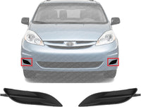 Set Of 2 Front Fog Light Cover Primed Right Passenger & Left Driver Side Direct Replacement Compatible With 2006-2010 Toyota Sienna TO1089115 TO1088115 52127AE020 52128AE020