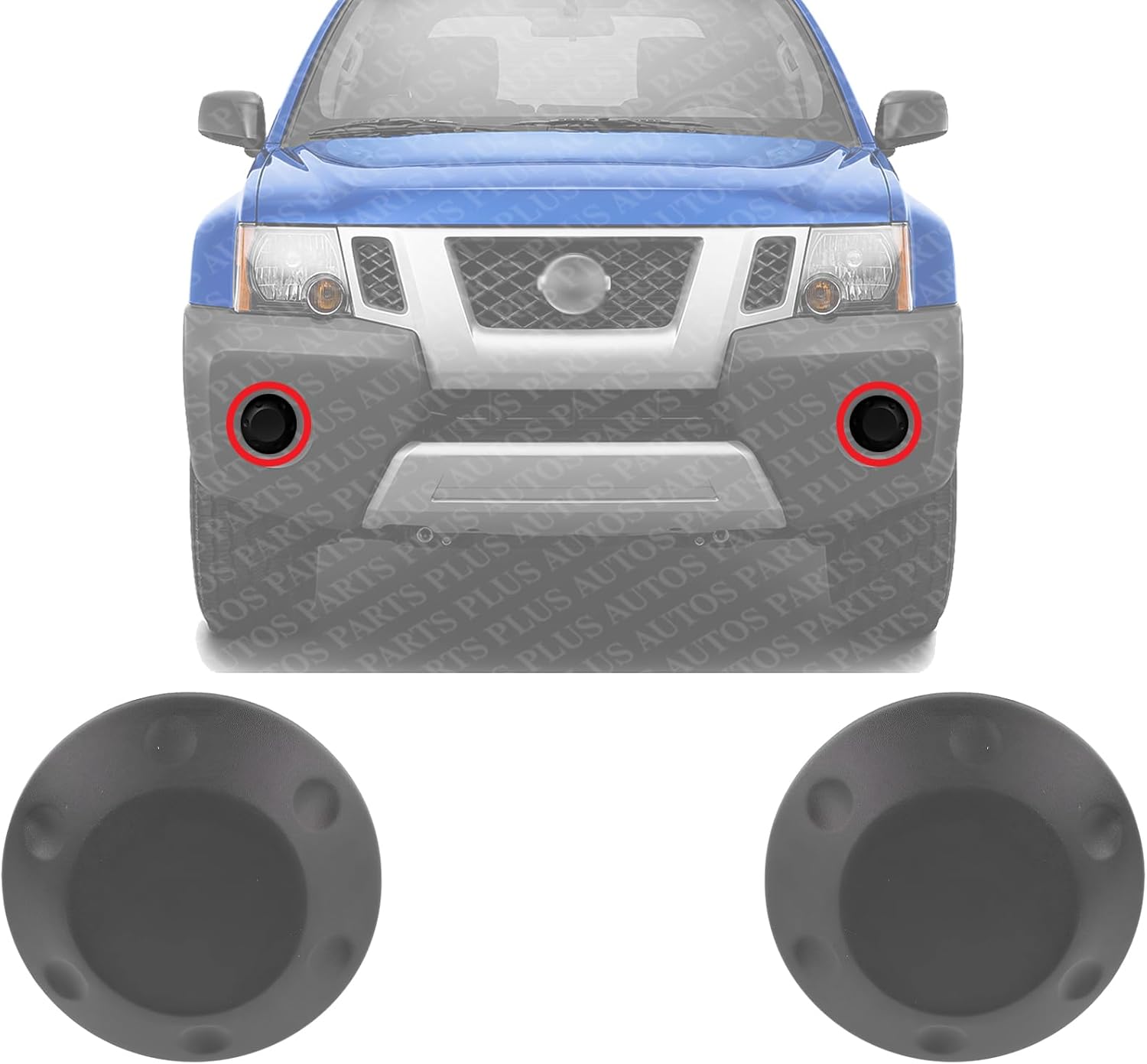 Set Of 2 Front Fog Light Cover Textured Plastic Right Passenger & Left Driver Side Direct Replacement Compatible With 2005-2015 Nissan Xterra / 2013-2021 Frontier NI1038135 62256EA000