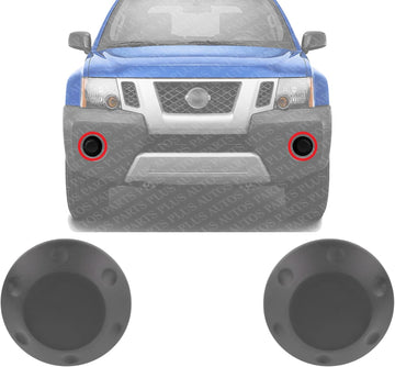 Set Of 2 Front Fog Light Cover Textured Plastic Right Passenger & Left Driver Side Direct Replacement Compatible With 2005-2015 Nissan Xterra / 2013-2021 Frontier NI1038135 62256EA000