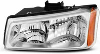 Front Headlights + Signal Light Left Driver & Right Passenger Side Direct Replacement Compatible With 2003-2006 Chevrolet Silverado 1500 2500HD 3500 GM2503224 GM2502224 GM2521185