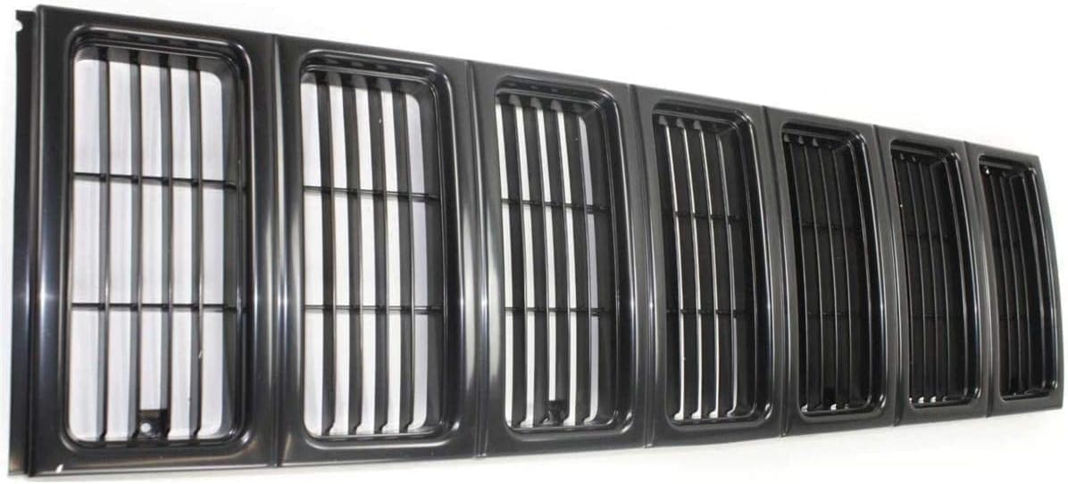 Front Header Panel Thermoplastic + Grille + Headlight Door Bezel Direct Replacement Compatible With 1997-2001 Jeep Cherokee CH1220115 CH1200208 CH2513157 CH2512157 55055233AF