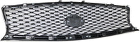 Front Grille Chrome Shell/Painted Gray Insert Direct Replacement Compatible With 2014-2017 Infiniti Q50 IN1200118 623104HB1B