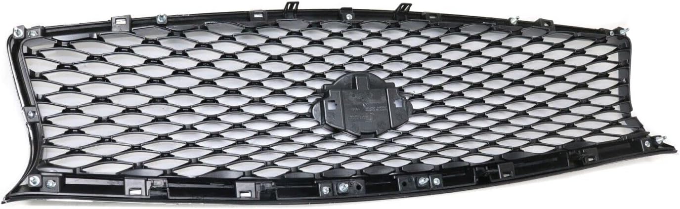 Front Grille Chrome Shell/Painted Gray Insert Direct Replacement Compatible With 2014-2017 Infiniti Q50 IN1200118 623104HB1B
