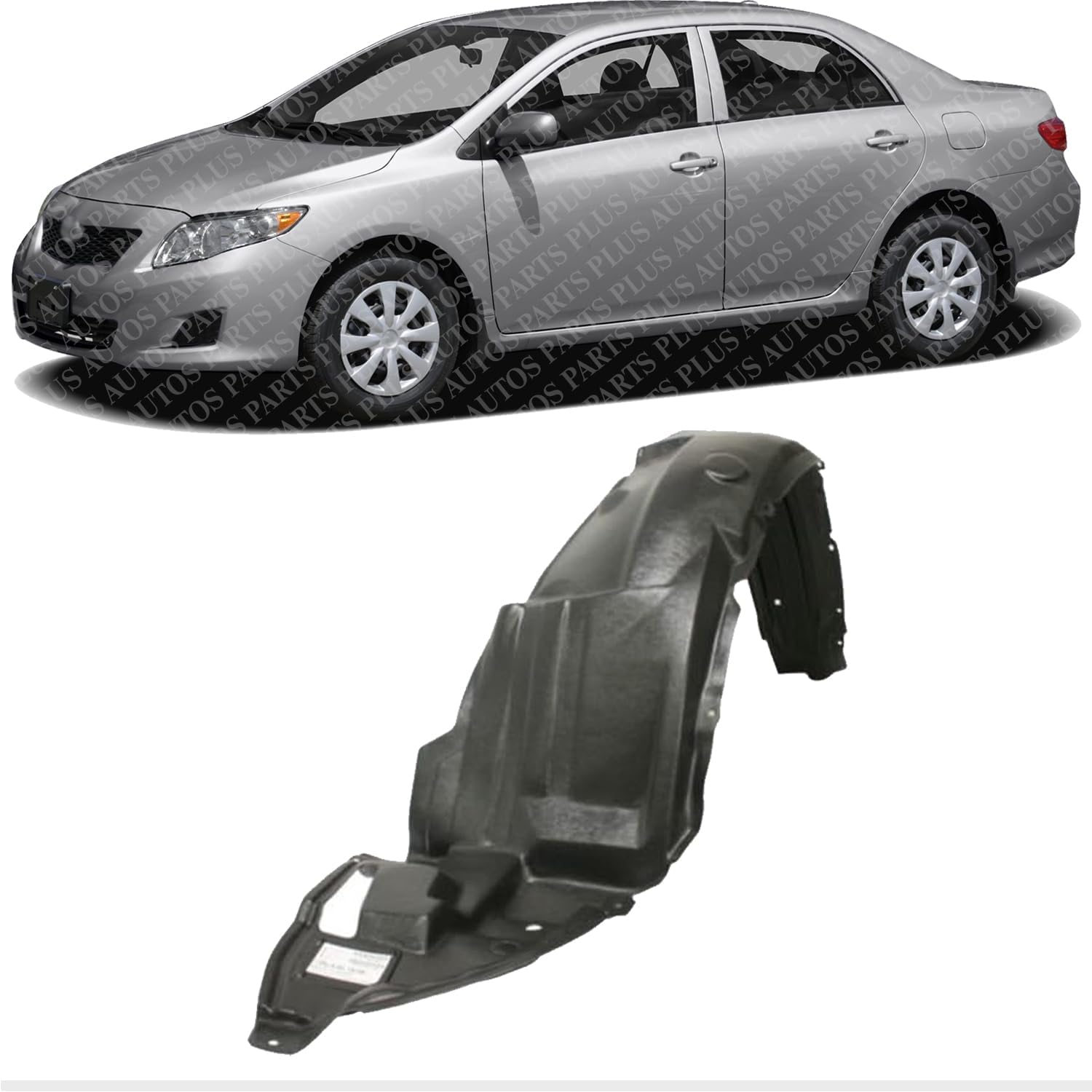 Front Fender Liner Vacuum Form Left Driver Side Direct Replacement Compatible With 2009-2010 Toyota Corolla TO1248149 5387602260