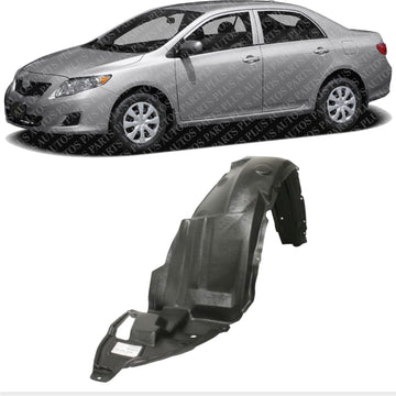 Front Fender Liner Vacuum Form Left Driver Side Direct Replacement Compatible With 2009-2010 Toyota Corolla TO1248149 5387602260