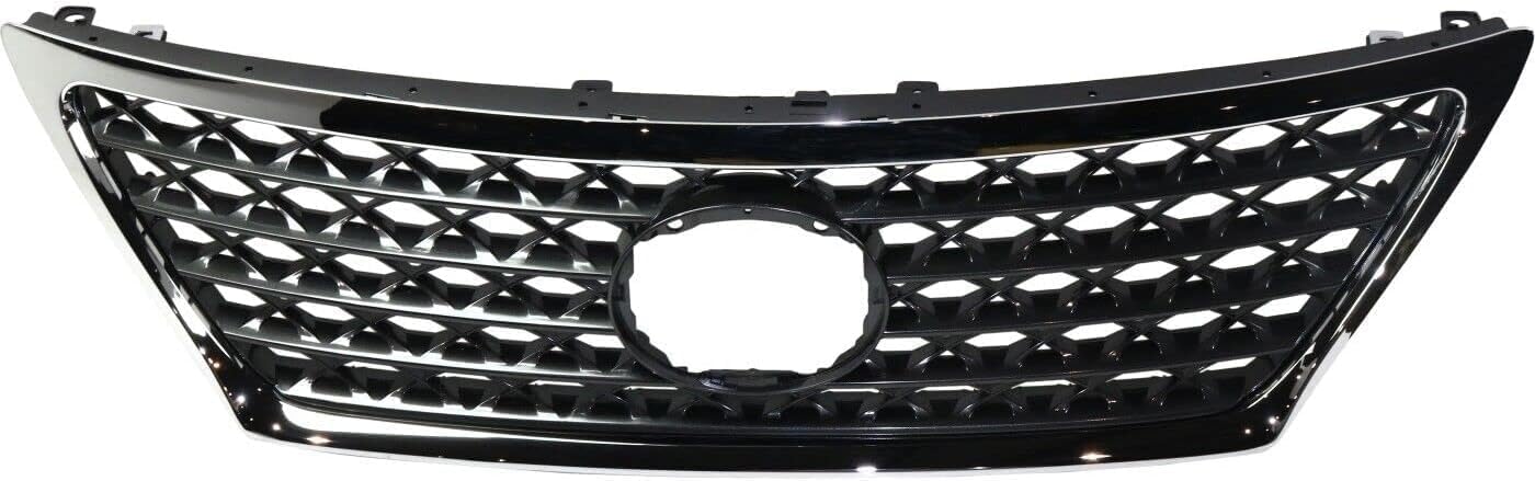 Front Grille Chrome Shell And Painted Gray Insert Plastic Direct Replacement Compatible With 2010-2012 Lexus LS460 LX1200176 5310050903