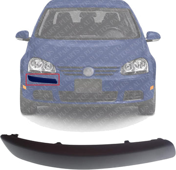 Front Bumper Molding Primed-Gray Right Passenger Side Direct Replacement Compatible With 2006-2009 Volkswagen Rabbit VW1047103 1K0807655AGRU